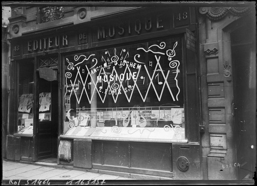 Paris en tenue de bombardement [protection des vitrines des magasins]